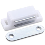 Magnetic Catch – Cabinet & Cupboard Door Latch with Strike Plate – White or Brown – Strong Hold for Kitchen, Wardrobe & Drawer