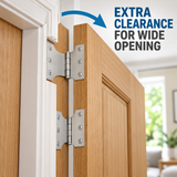 Heavy Duty Parliament Door Hinge – Wide Opening Brass or Steel Projection Hinge for Interior and Exterior Doors (100mmx50mmx100mmx4.0mm)