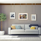 10 x Picture Rail Hooks with 3m Wire – No Drill Picture Hanging System – Chrome, Brass or Antique Bronze Finish