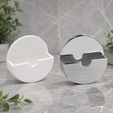 Bath & Sink Plug Tidy – White, Chrome Self Adhesive Plug Holder for Bathroom, Basin & Kitchen Sink Plug Storage