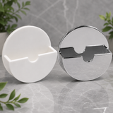 Bath & Sink Plug Tidy – White, Chrome Self Adhesive Plug Holder for Bathroom, Basin & Kitchen Sink Plug Storage