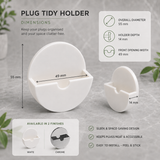 Bath & Sink Plug Tidy – White, Chrome Self Adhesive Plug Holder for Bathroom, Basin & Kitchen Sink Plug Storage