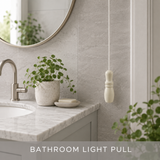 2 x Light Pull Cord Handles – White or Off White Bathroom Ceiling Pull Weights – Replacement Cord Pulls for Lights & Switches