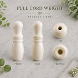 2 x Light Pull Cord Handles – White or Off White Bathroom Ceiling Pull Weights – Replacement Cord Pulls for Lights & Switches