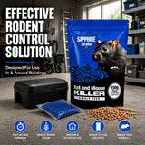 Mouse & Rat Killer Rodent Control Poison Bait Blue Grain Single Feed Killer BRODIFACOUM 0.0025% - THE MAXIMUM LEGAL STRENGTH