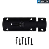 Slide Bolt – Polished Chrome & Matt Black – 3" (75mm) Modern Curved Tower Bolt – Bathroom, Toilet & Door Lock Latch