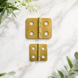Brass Plated Flap Hinges – Compact Cabinet & Box Hinges for Furniture, Cupboards, Small Boxes & Joinery – 20mm x 10mm or 25mm x 19mm