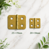Brass Plated Flap Hinges – Compact Cabinet & Box Hinges for Furniture, Cupboards, Small Boxes & Joinery – 20mm x 10mm or 25mm x 19mm