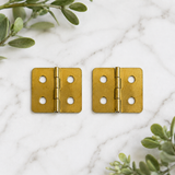 Brass Plated Flap Hinges – Compact Cabinet & Box Hinges for Furniture, Cupboards, Small Boxes & Joinery – 20mm x 10mm or 25mm x 19mm