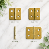 Brass Plated Flap Hinges – Compact Cabinet & Box Hinges for Furniture, Cupboards, Small Boxes & Joinery – 20mm x 10mm or 25mm x 19mm