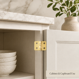Brass Plated Flap Hinges – Compact Cabinet & Box Hinges for Furniture, Cupboards, Small Boxes & Joinery – 20mm x 10mm or 25mm x 19mm
