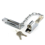 Locking Door Chain – Chrome or Electro Brass – Security Door Chain with Slide Lock for Wooden Internal & External Doors