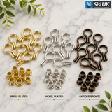Banjo Shelf Supports Studs & Sockets 6mm – Brass, Nickel, Bronze