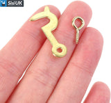 Side Hook & Eye Screw 25mm, 30mm – Electro Brass Plated Self-Tapping Fastener Clasp Hooks for Picture Frames, Mirrors & Jewellery Boxes