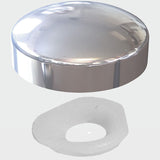 Screw Cover & Base Caps – Polished Chrome & White Finish – Decorative Screw Caps for Mirrors, Cabinets & Furniture – 10mm Metal Covers with Base Washers