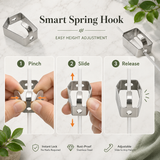 Adjustable Smartspring Hook for Picture & Art Hanging – Cable Mounting Hook for Compatible Gallery Wall Track & Display Systems