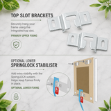 SpringLOCK Top Slot Hanging Bracket – Secure Picture, Mirror & Artwork Frame Hanging Fixing for Wall Mounting