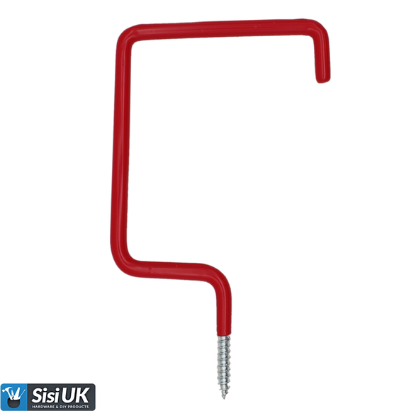 All Purpose Hooks – Deep Red Plastic Coated Steel Hooks for Garage, Shed, Tools & Home Storage
