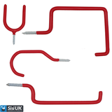 Storage Red All Purpose Hooks – Heavy Duty Red Plastic Coated Steel Hooks for Garage, Shed, Tools & Home Storage