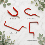 Storage Hooks Red – Heavy Duty Red Plastic Coated Steel Hooks for Garage, Shed, Tools & Home Storage