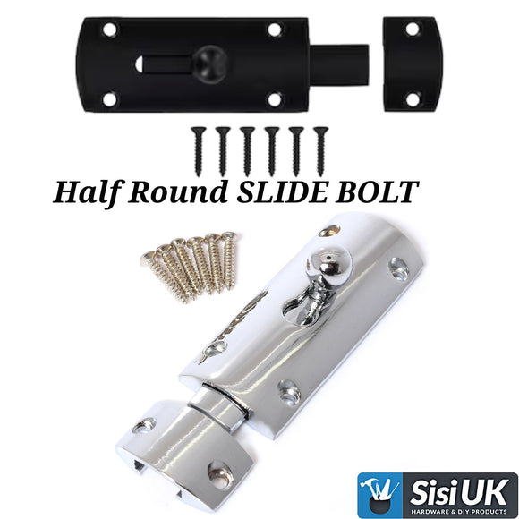 Slide Bolt – Polished Chrome & Matt Black – 3