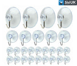 Clear Suction Hooks with Steel Hook – 19mm, 25mm, 32mm, 45mm & 50mm – Strong Window & Tile Suction Cup Hangers