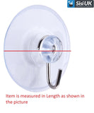 Clear Suction Hooks with Steel Hook – 19mm, 25mm, 32mm, 45mm & 50mm – Strong Window & Tile Suction Cup Hangers
