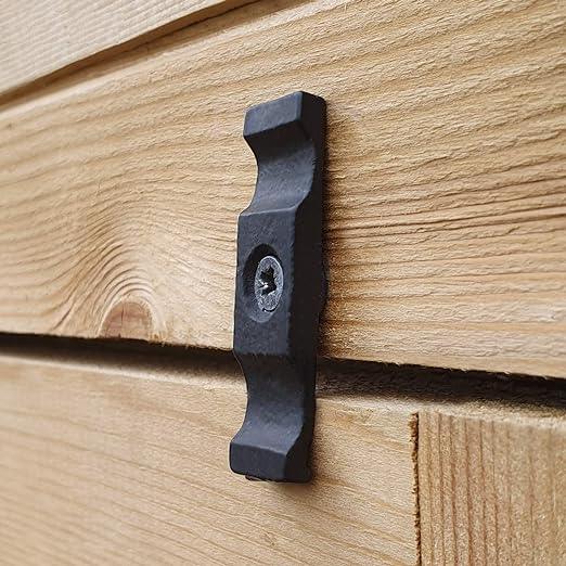 2no TURN BUTTON LATCH Thumb Catch Black Pair Gate Shed Door Rabbit