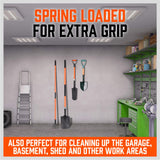 Tool Spring Terry Clips – Bright Zinc Plated Heavy Duty Handle Holder for Tools, Brooms, Mops & Garden Equipment