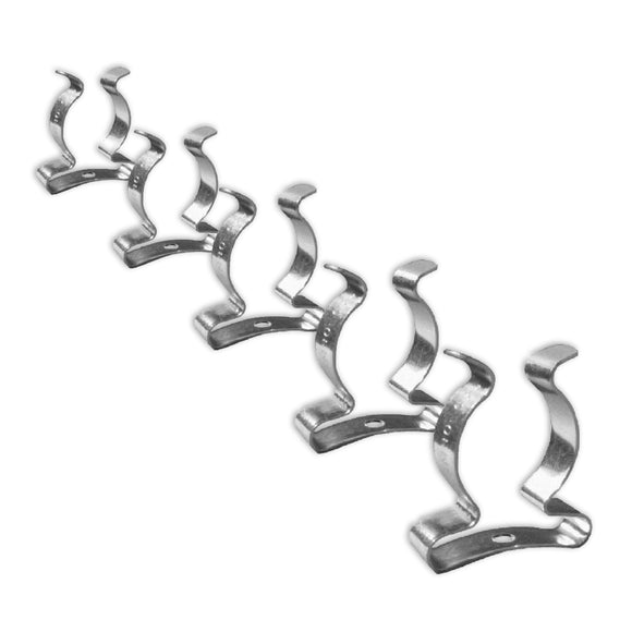 Tool Spring Terry Clips – Bright Zinc Plated Heavy Duty Handle Holder for Tools, Brooms, Mops & Garden Equipment