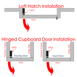 Loft Touch Push Latch Catch – Push to Open Cupboard Door Hatch Auto Latch for Cabinet, Wardrobe & Loft Hatch