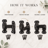 Turn Buckle Latch – Traditional Black Ironmongery Locking Catch for Gates, Sheds, Doors, and Cabinets