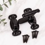 Turn Buckle Latch – Traditional Black Ironmongery Locking Catch for Gates, Sheds, Doors, and Cabinets