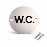Disc Screen Printed Door Sign - Satin Aluminium Finish – 76mm Round