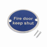 Disc Screen Printed Door Sign - Satin Aluminium Finish – 76mm Round