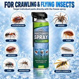 Kill Insect Freeze Spray INSTANT KILL Natural Non-Toxic for All Insects(Spiders, Bed bugs, Ants, Flies, Beetles, wasps, Hornets, Silverfish, Cockroaches, Cloth Moth, Carpet Moth)  Organ-X