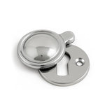Georgian Or Victorian Escutcheon Covered and Open 32mm – Polished Brass or Polished Chrome Door Keyhole Plate