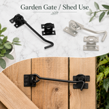 Black Wire Cabin Hooks – Door, Gate & Window Latches – Sizes 75mm, 100mm, 150mm, 200mm