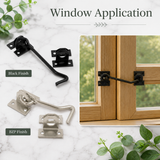 Black Wire Cabin Hooks – Door, Gate & Window Latches – Sizes 75mm, 100mm, 150mm, 200mm