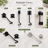 Black Wire Cabin Hooks – Door, Gate & Window Latches – Sizes 75mm, 100mm, 150mm, 200mm