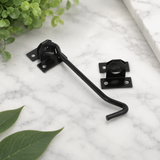 Black Wire Cabin Hooks – Door, Gate & Window Latches – Sizes 75mm, 100mm, 150mm, 200mm