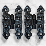 Black Fleur De Lys Hinges – Wrought Cast Iron Tudor Snake Style Door & Cupboard Decorative Hinges