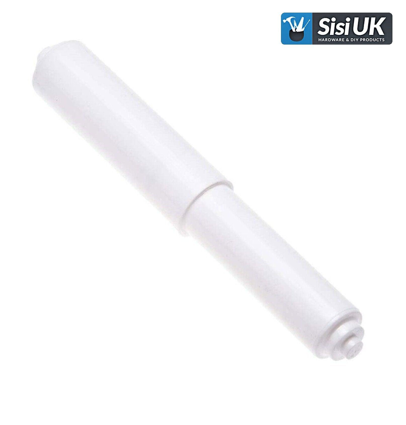 Toilet Roll Spindle White or Black Spring Loaded Tissue Paper Loo Holder Roller - Sisi UK Ltd