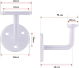 63mm Wall-Mounted Handrail Bracket – Stair Bannister Support for Wooden or Metal Rail – Heavy Duty Zinc, White, Grey, Black Finish