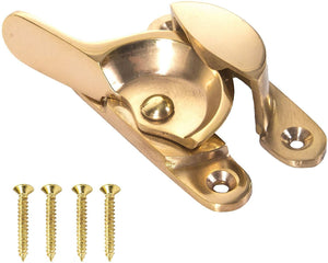 Fitch Fastener – Brass & Polished Chrome Plated – Secure Sash Window Lock Catch – Traditional Diecast Design