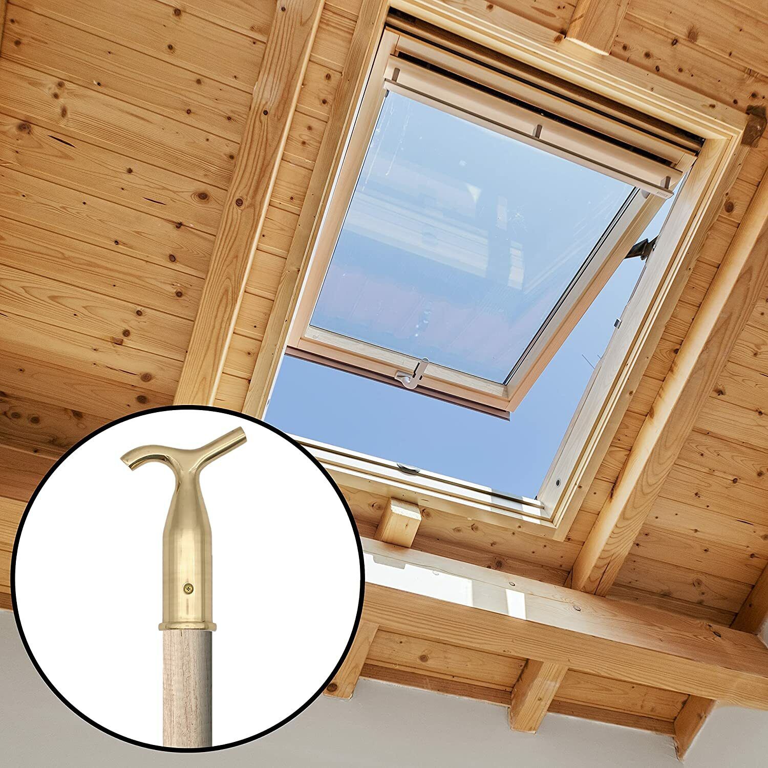 Operating Pole Velux Pole Hook Window Opener Roof Loft Attic Skylight Velux Blind Opener Ho ...