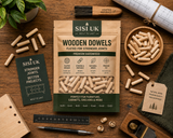 Wooden Dowel Pins Fluted Timber Dowels – Wood Joining Pegs for Furniture, Cabinet Making & DIY Woodworking – Multiple Sizes