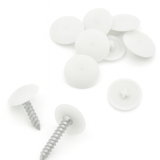 Pozi Screw Cover Caps – White Plastic Snap-On Caps for Pozi Screws with Base Washers | Neat Decorative Screw Head Covers for Furniture & DIY