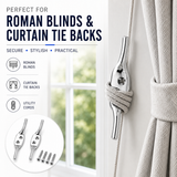 Polished Chrome Cleat Hooks Roman Blind Tie Back Hooks – Chrome Cord Hooks for Curtains, Blinds & Washing Line Tie Downs – Pack of 2