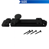 Matt Black Door Bolt 4" (100mm) – Surface Mounted Sliding Lock | Modern Tower Bolt for Bathroom, Bedroom, Cupboard & Storage Doors
